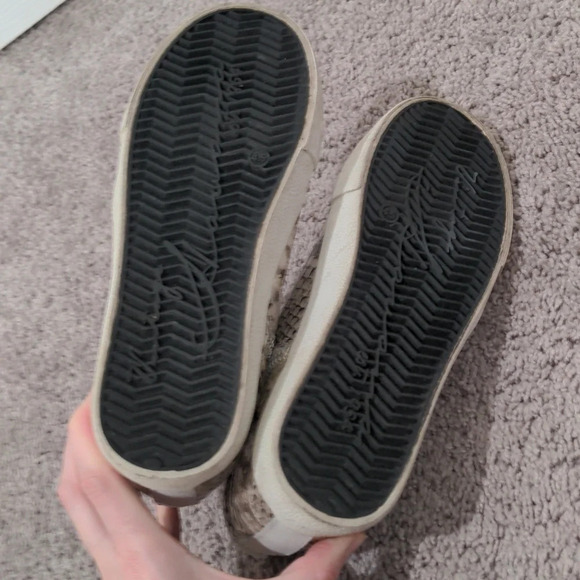 Vintage Havana Snake Skin Print Studded Mid High Top Sneakers Size 4.5 - Picture 4 of 8